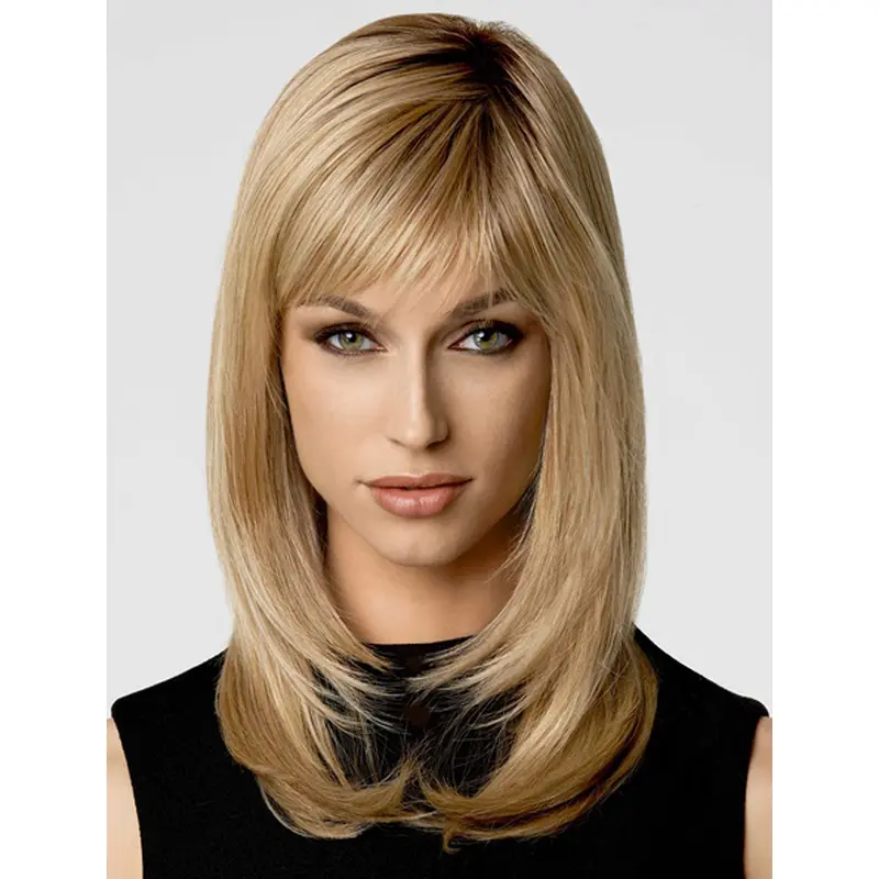Stylish Blonde Straight Synthetic Long Wigs