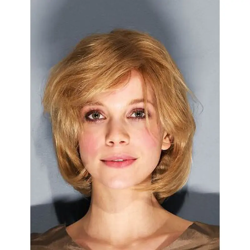 100% Hand-tied Remy Human Hair 10" Wavy Brown Chin Length Bob Wigs