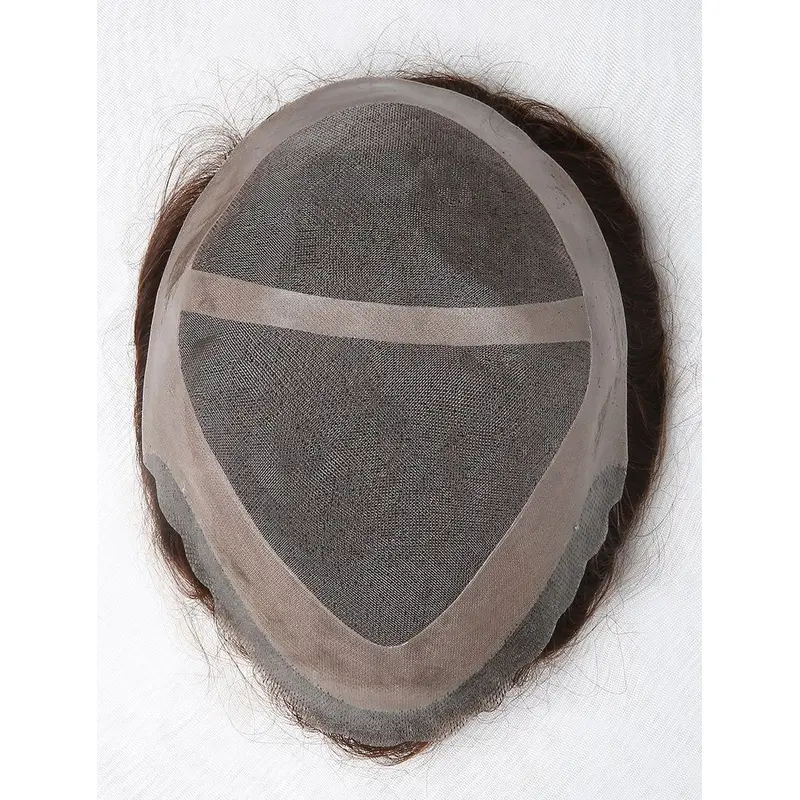 Customized Mono With PU Around And Thin Pu In Front Man Toupees