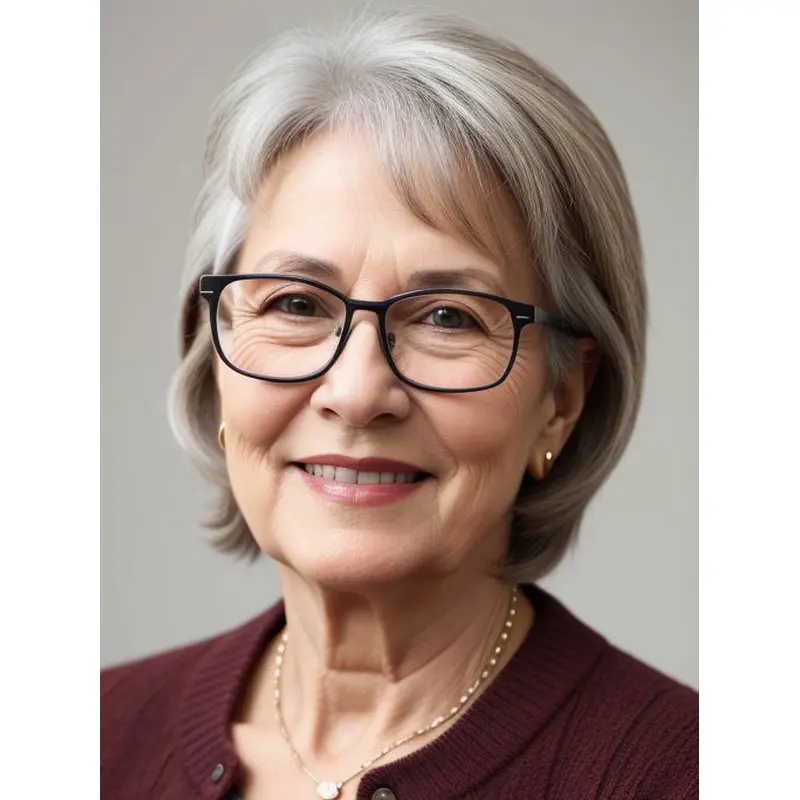 Grey Hair Wigs Short Straight With Bangs 8" Synthetic Wigs