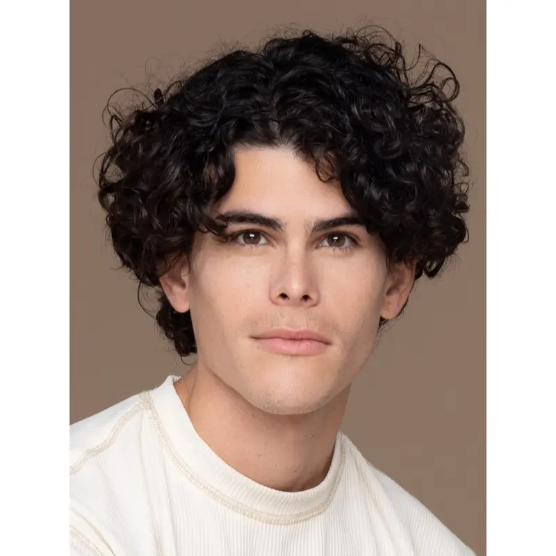 Men'S Wigs Black Sythetic 8" Short Wigs