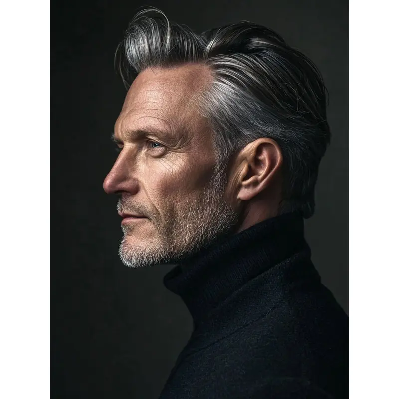 Old Man Grey Wig Straight Monofilament Synthetic Boycuts Wigs