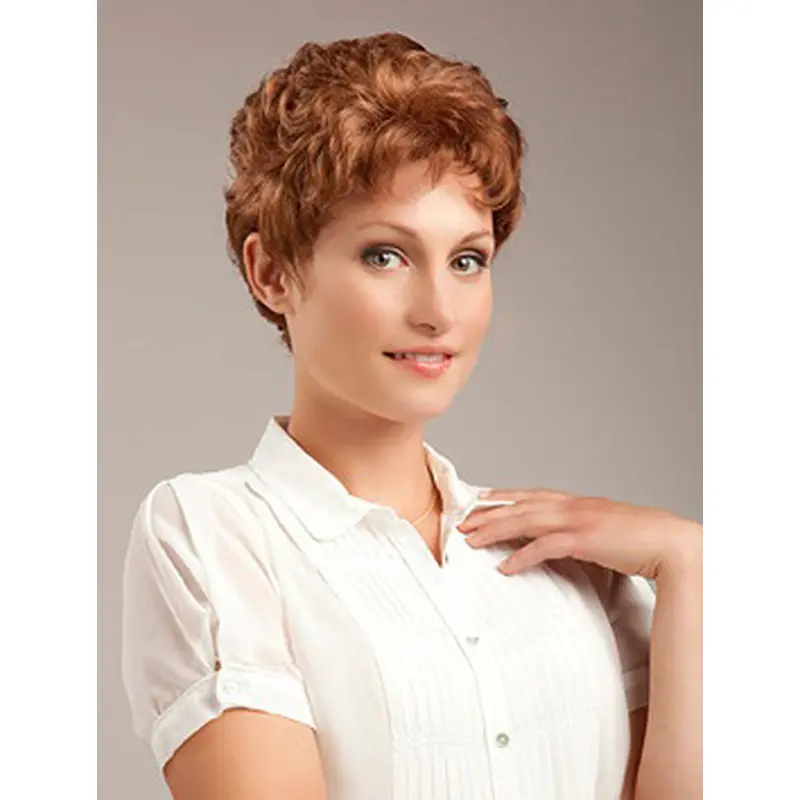 Perfect Cropped Wavy Auburn Classic Beautiful Wigs