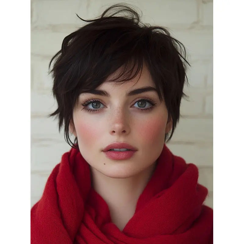 Short Lace Front Wigs Black Boycuts Straight Remy Human Hair 8" Wigs