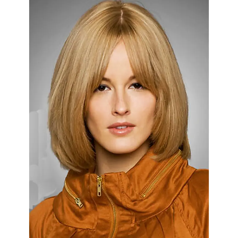 Blonde Chin Length Human Hair Bob Wigs