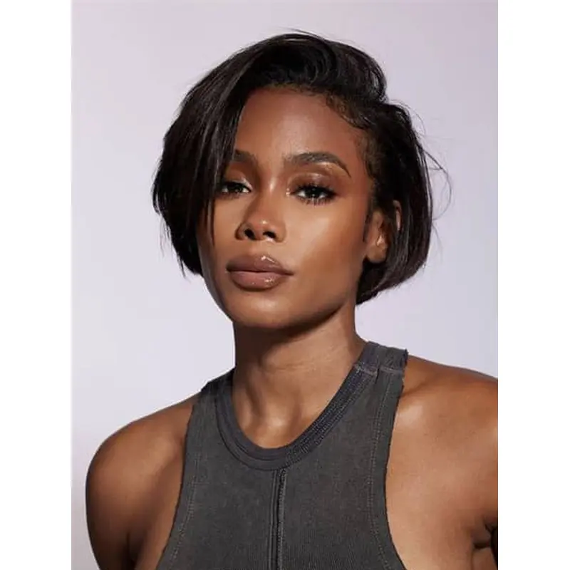 Cute Short Wigs For African American 8" Without Bangs Lace Front Wigs