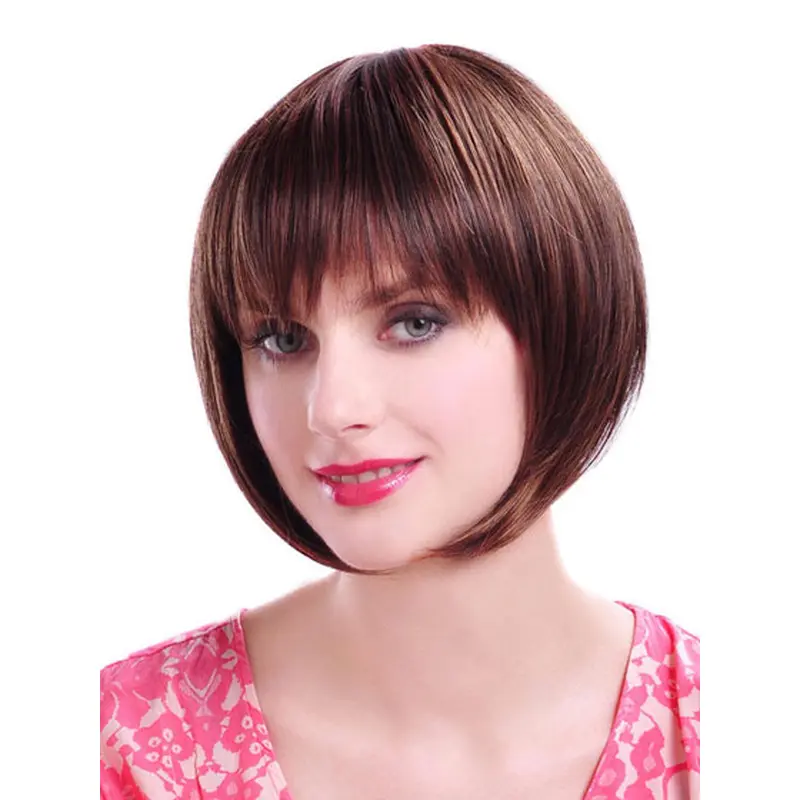 Sassy Auburn Straight Chin Length Bob Wigs