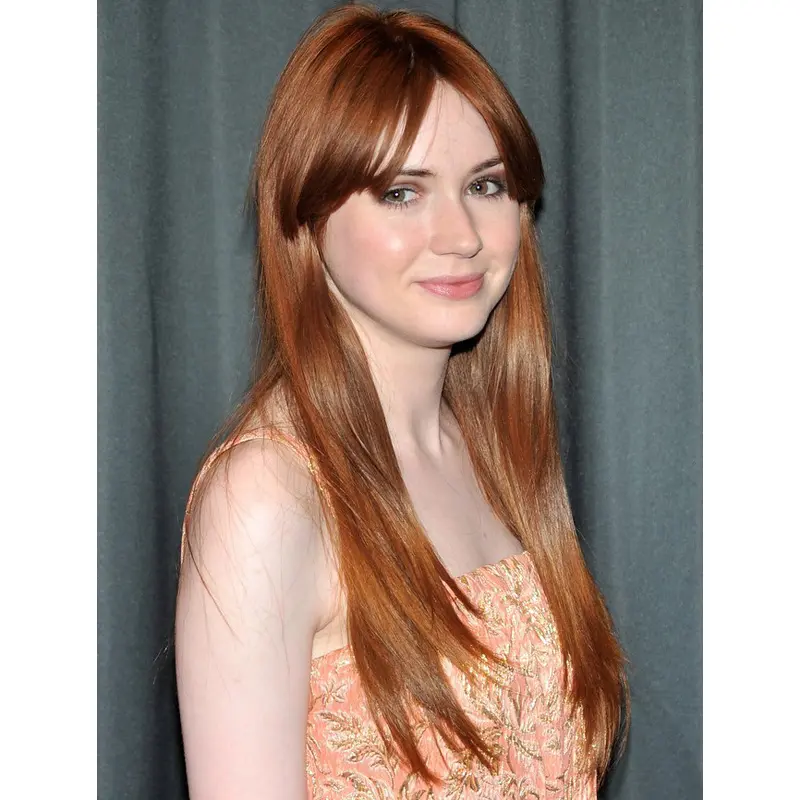 22" Full Lace With Bangs Auburn Trendy Karen Gillan Wigs
