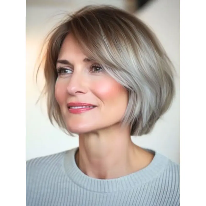 Human Hair Short Bob Wigs 10" Ombre/2 Tone Lace Front Wigs