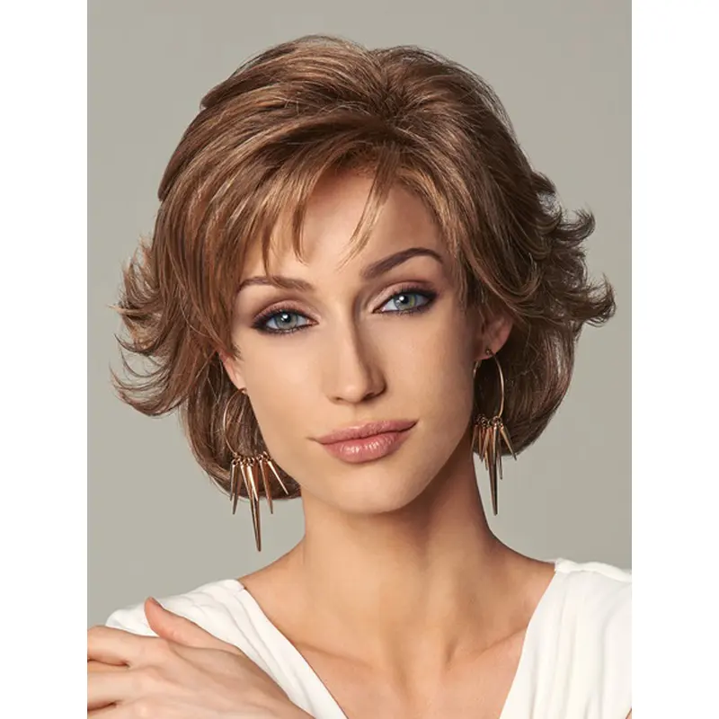 Traditiona Blonde Wavy Chin Length Human Hair Wigs