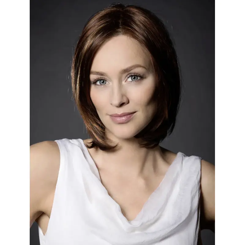 100% Hand-tied Synthetic 11" Straight Auburn Shoulder Length Wig Bob Style
