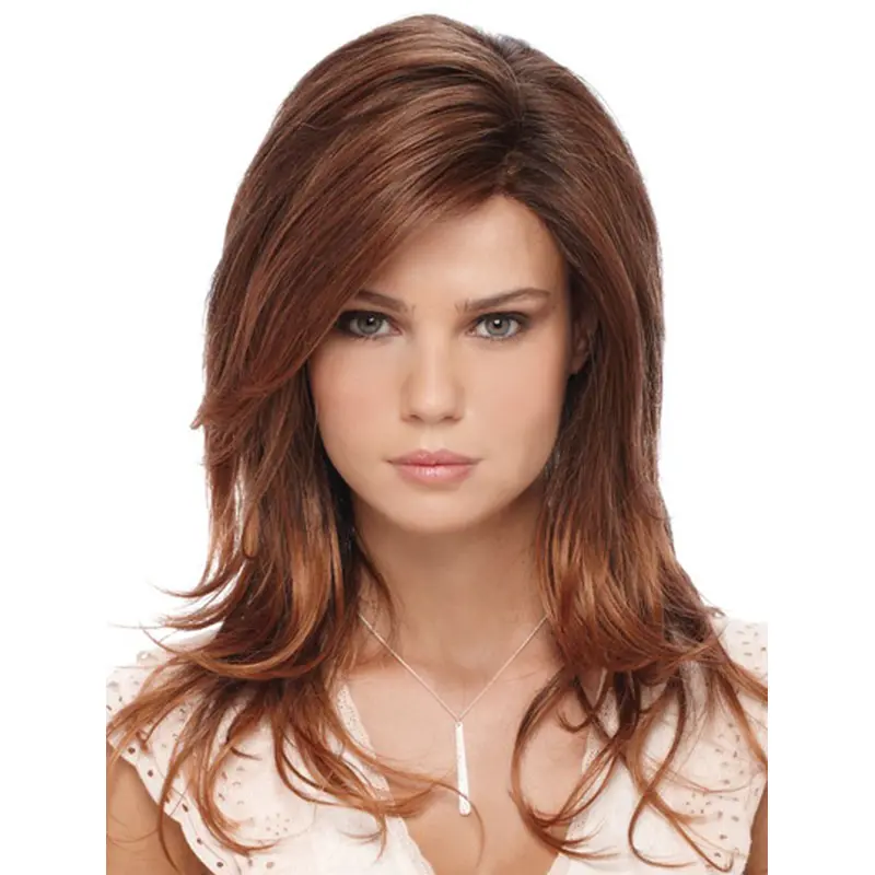 Easy Auburn Lace Front Long Glueless Lace Wigs