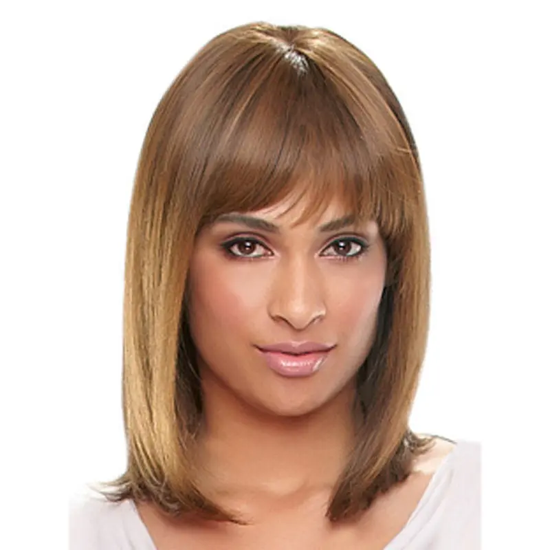 Exquisite Auburn Straight Shoulder Length African American Wigs