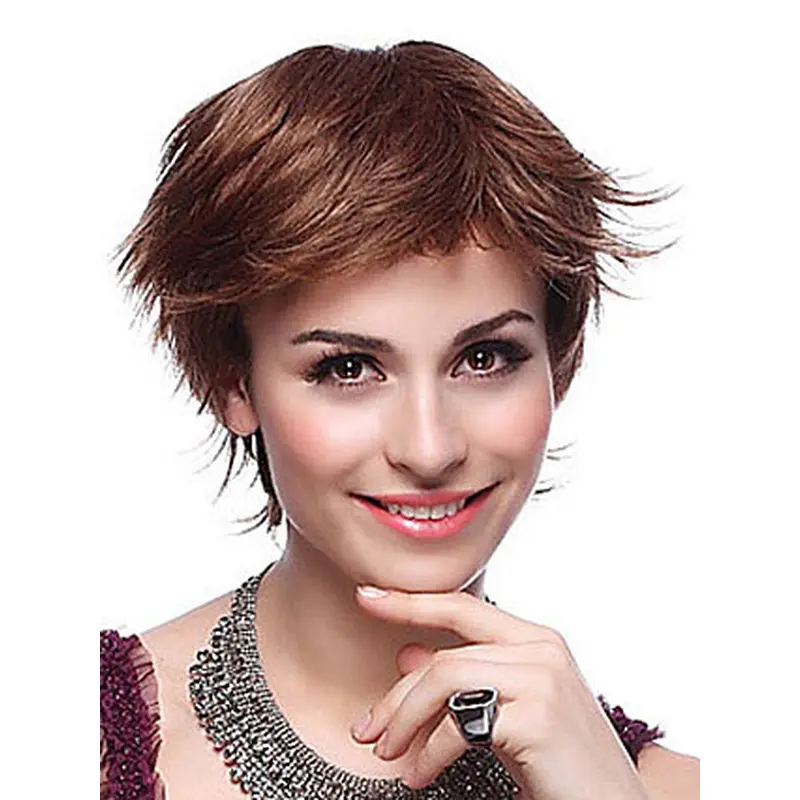 Fabulous Auburn Layered Straight Short Wigs