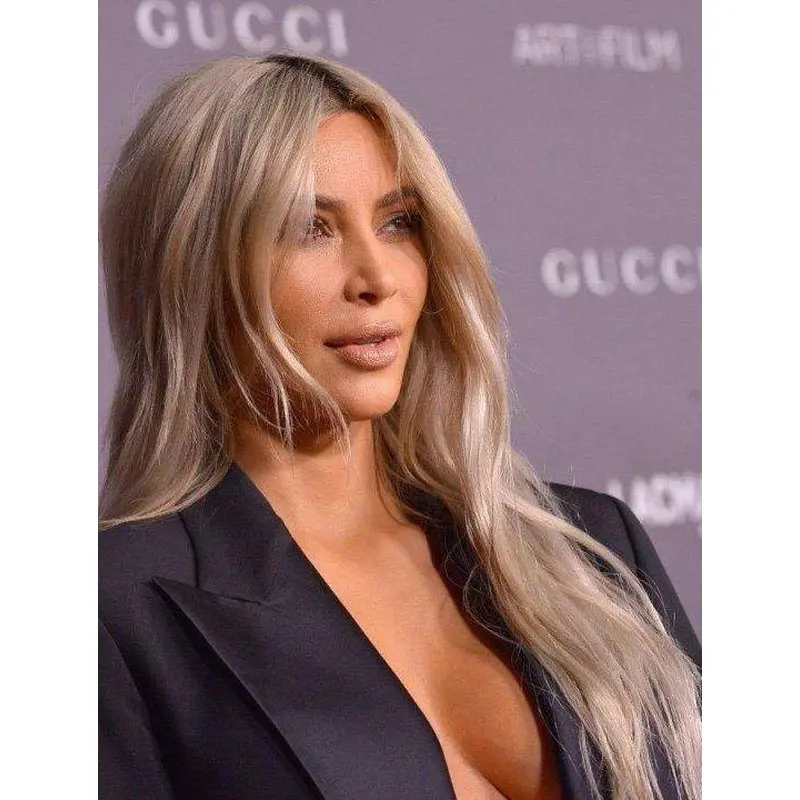 Lace Front 22" Wavy Blonde Long Remy Human Hair Kim Kardashian Wigs