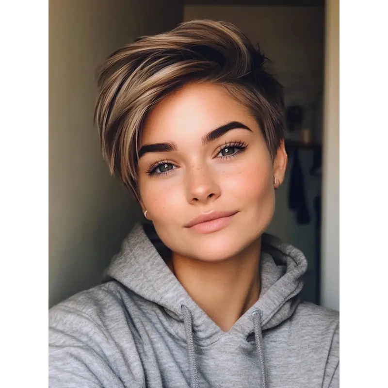 Short Haired Wigs 6" Ombre/2 Tone Monofilament Boycuts Straight Wigs