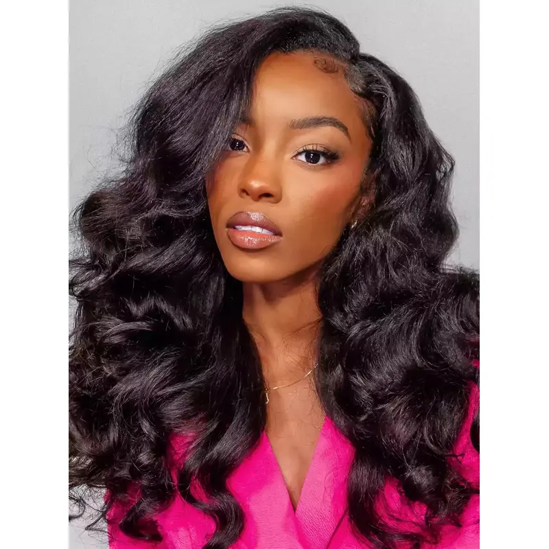 100 Human Hair Wigs African American Lace Front 20" Long Wigs