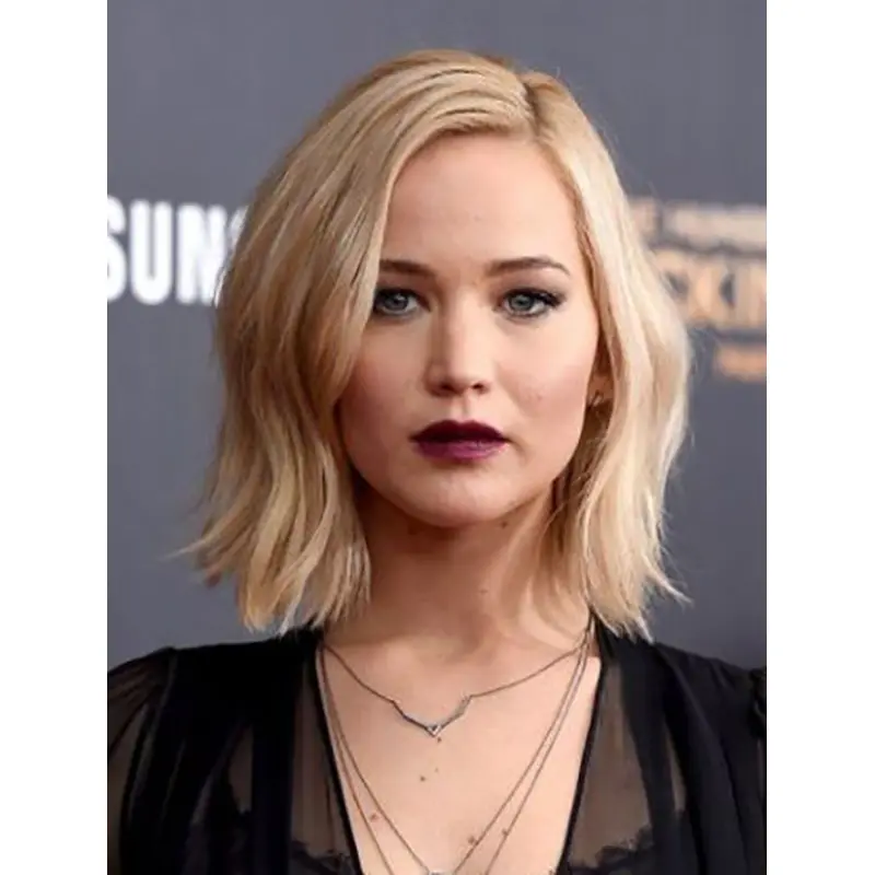 12" Full Lace Chin Length Synthetic Wavy Jennifer Lawrence Wigs