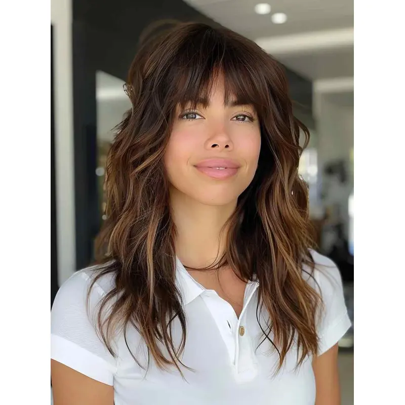 Lace Front Wavy Synthetic 16" Long Wigs For Women