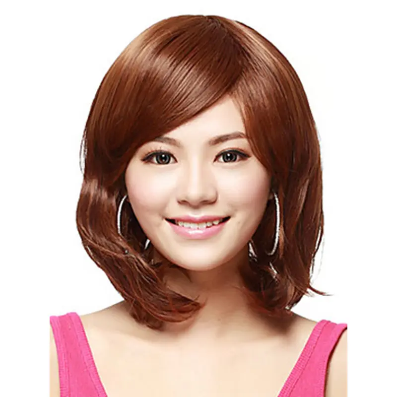 No-fuss Auburn Straight Shoulder Length Synthetic Wigs