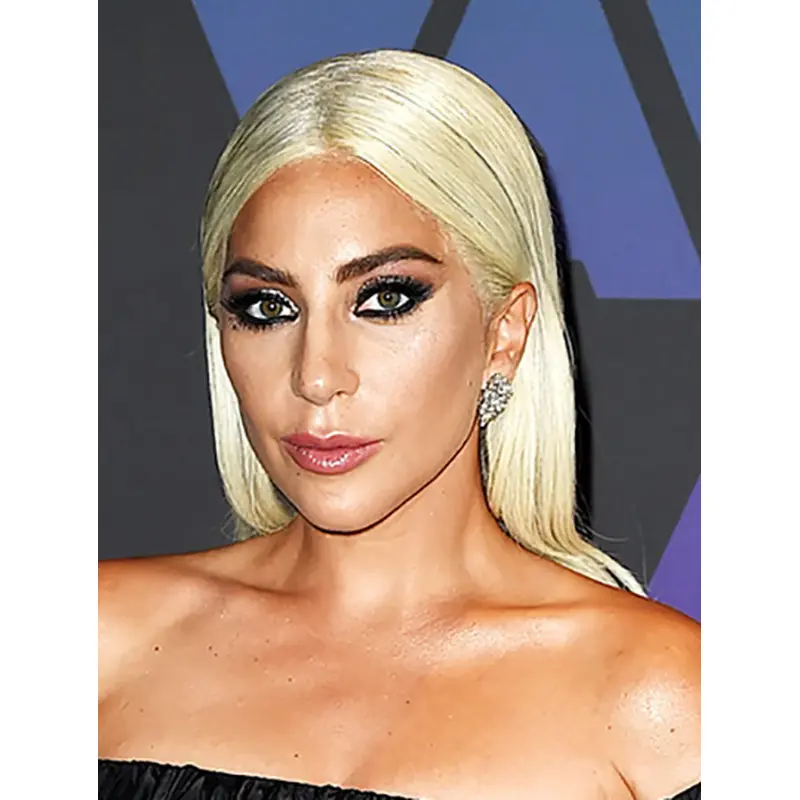 Straight Blonde Capless Long Without Bangs Lady Gaga Wigs