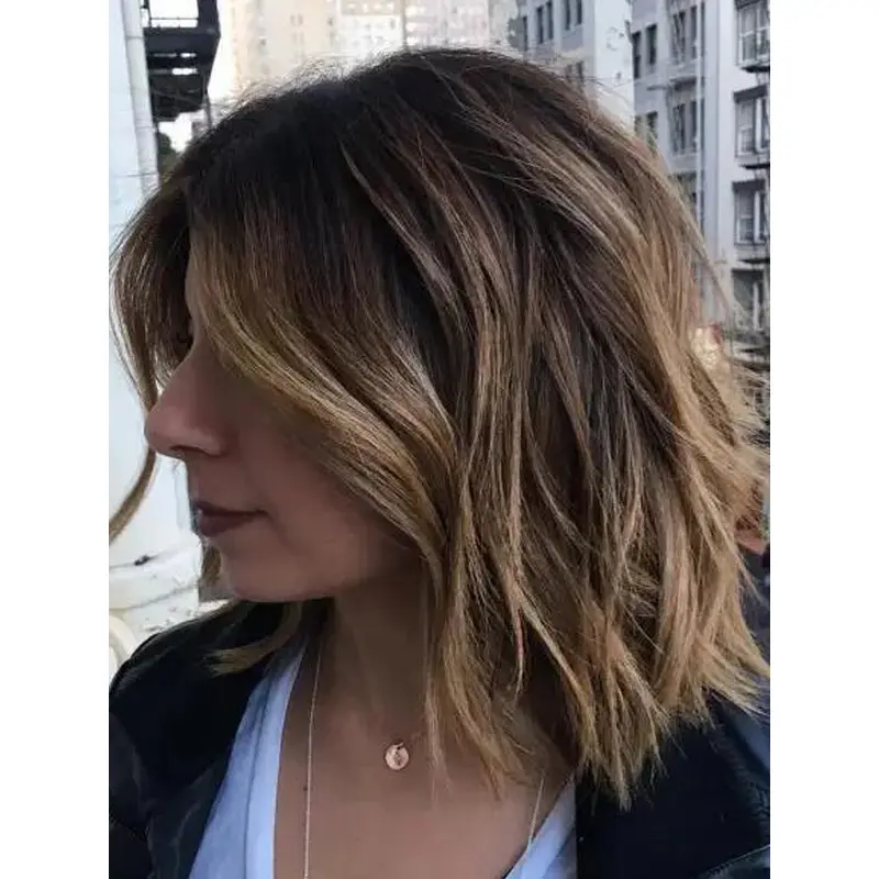 Buy Wigs Online Wavy Lace Front Without Bangs Cropped Locks Wigs