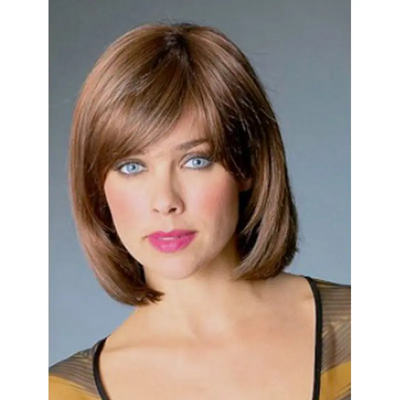 Mature Monofilament Wavy Chin Length Bob Wigs