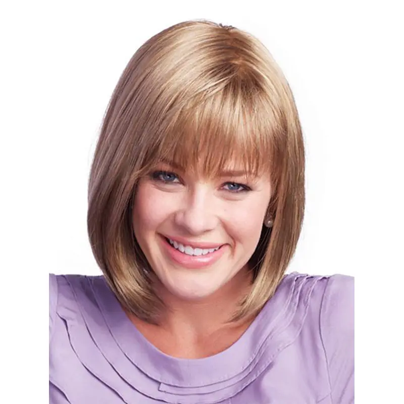 Monofilament Gorgeous Straight Remy Human Hair Medium Wigs