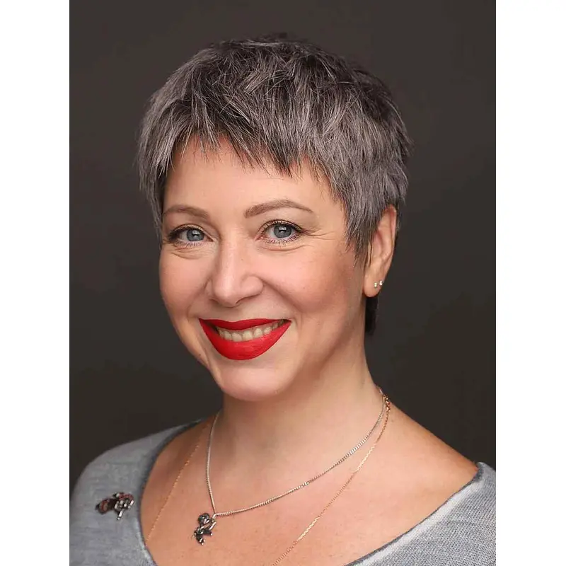 Short Gray Wigs Discount Short Ladies Wigs Synthetic Straight Cropped Pixie Wigs