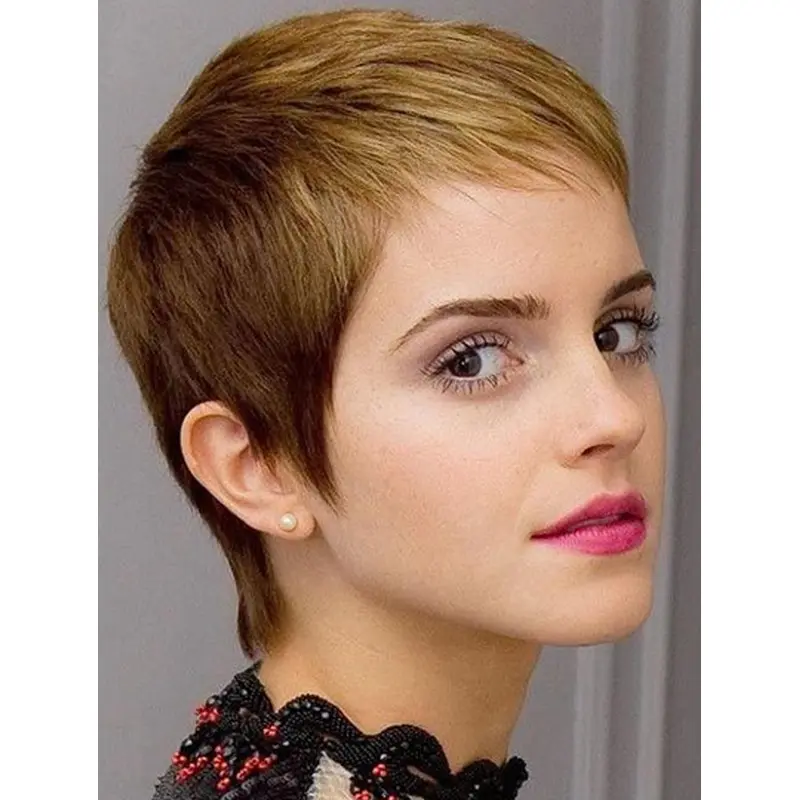 Synthetic Cropped Lace Front 6" Emma Watson Wigs