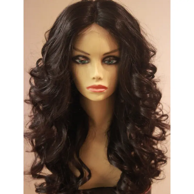 Gentle Lace Front Wavy Long African American Wigs