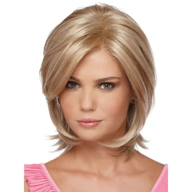Incredible Blonde Straight Chin Length Synthetic Wigs