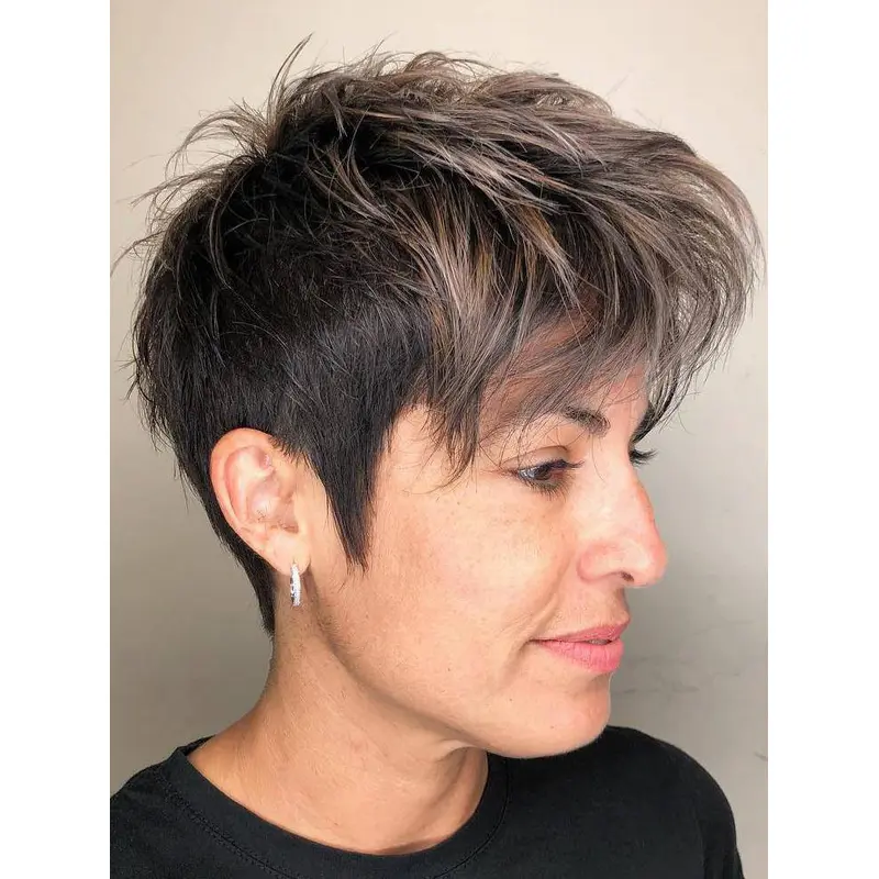 Short Pixie Wigs Human Hair Ombre/2 Tone 6" Wigs
