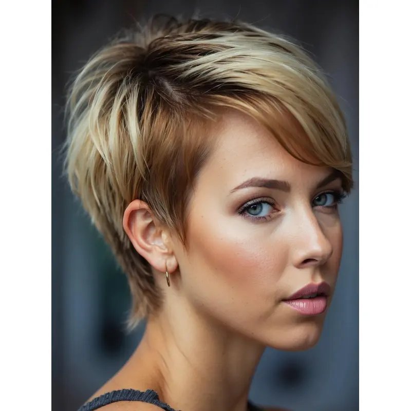 Short Style Wigs Lace Front Boycuts Remy Human Hair Straight Ombre/2 Tone Wigs