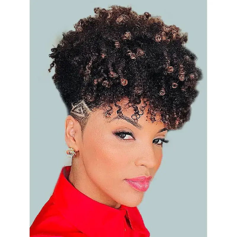 Short Wigs For African American Women 4" Boycuts Monofilament Wigs