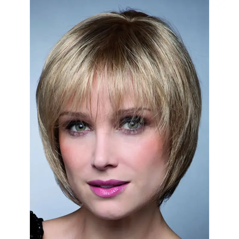 New Blonde Straight Short Synthetic Wigs