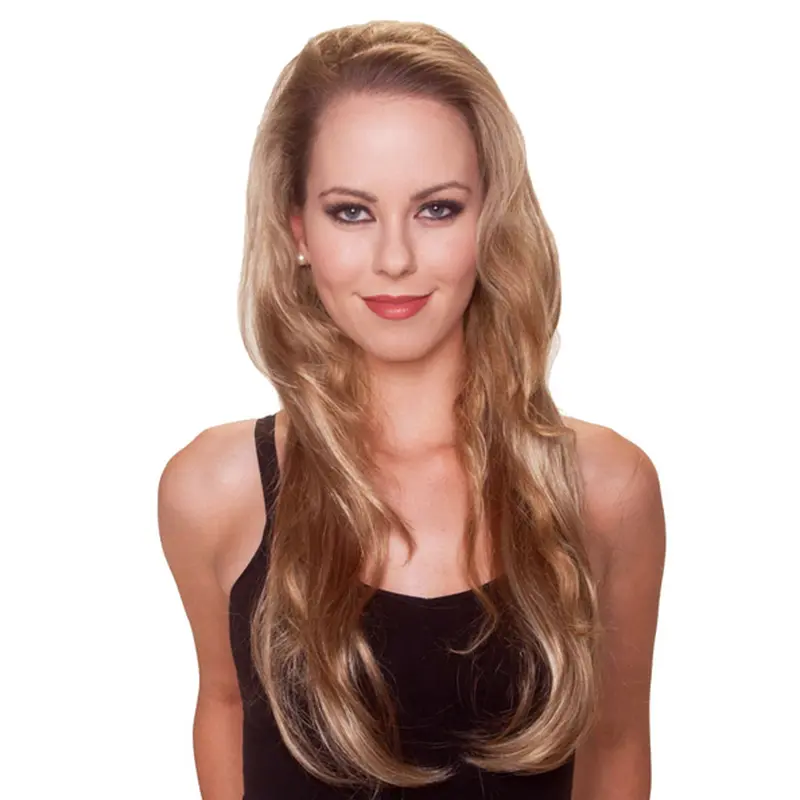 Popular Blonde Straight Long Human Hair Wigs & Half Wigs