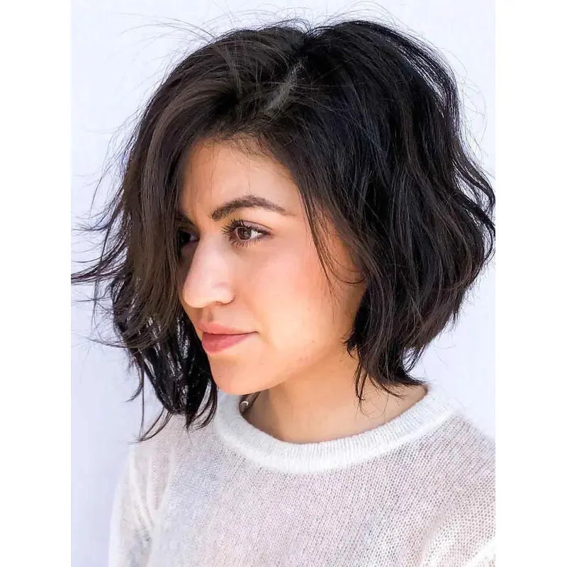 Short Bob Wig 10" Black Monofilament Wigs