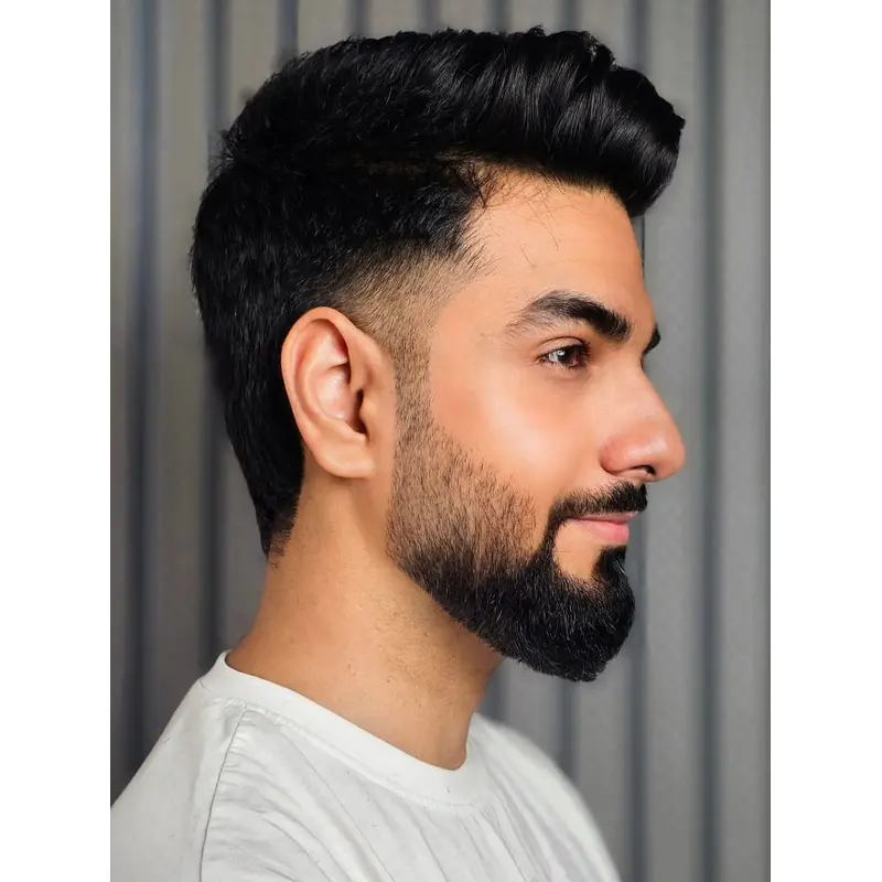 Synthetic Wigs For Men Boycuts Black Monofilament Straight Wigs