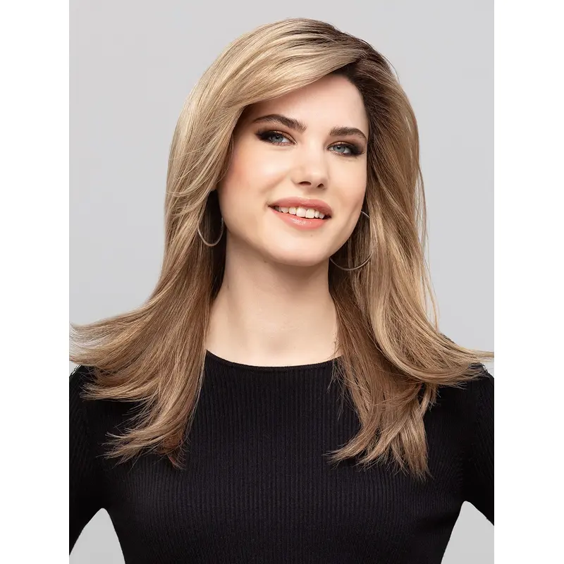 16" Long Brown Without Bangs Synthetic Quality Lace Wigs