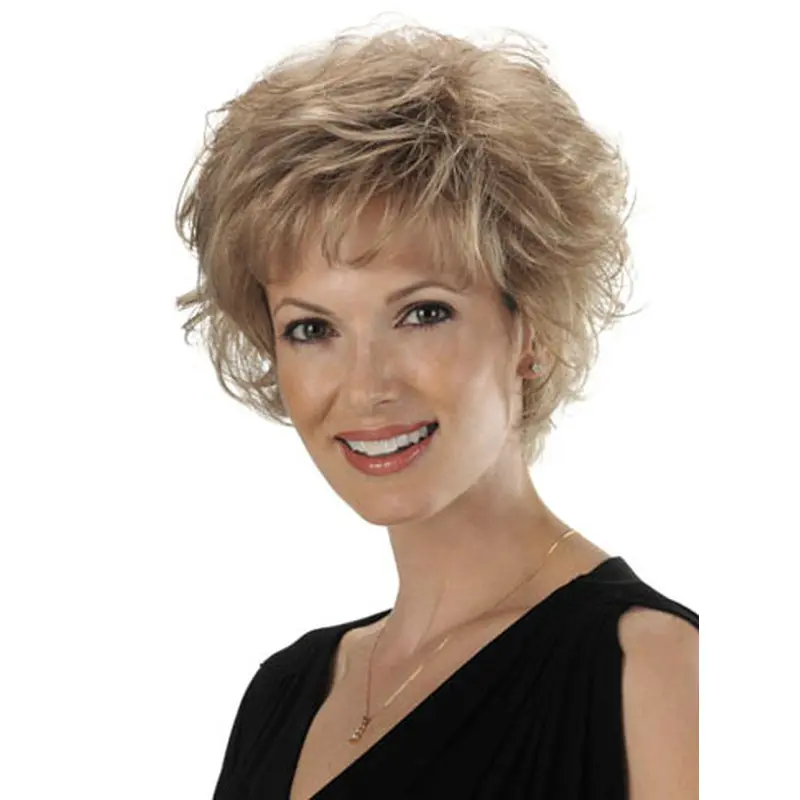 Impressive Blonde Wavy Short Classic Wigs