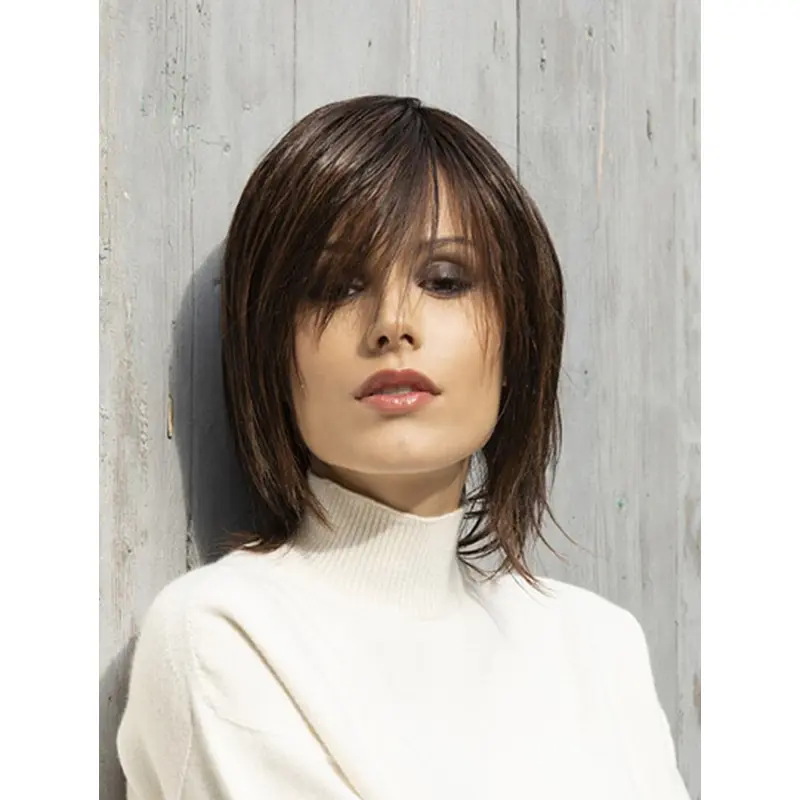 Straight 12" Monofilament Brown Bobs Synthetic Beautiful Medium Wigs
