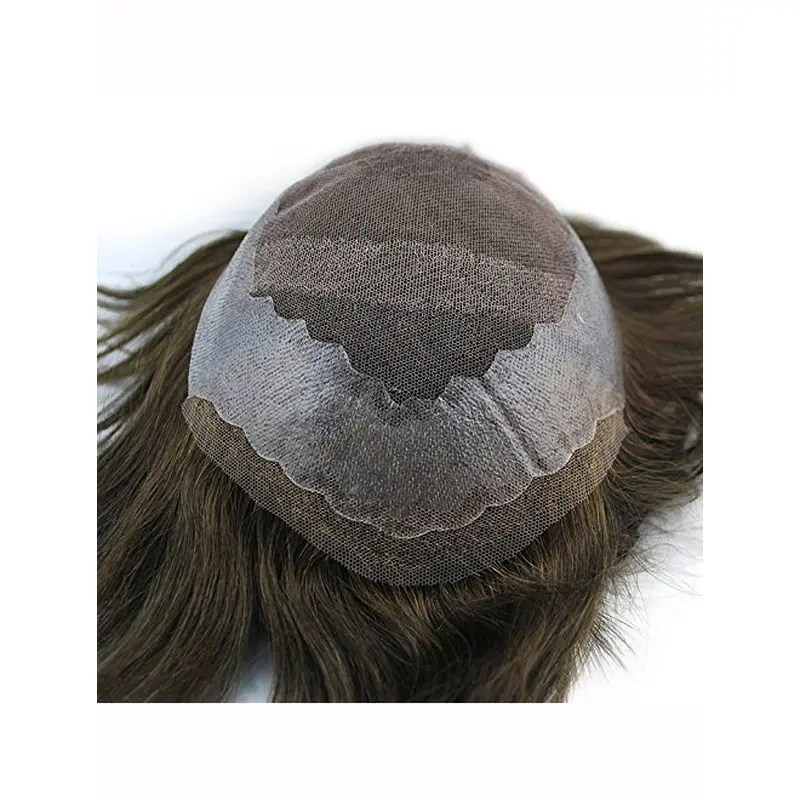 100% Human Hair Dark Brown Mens Hairpiece