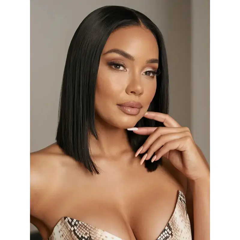 African American Hair Wigs Straight Shoulder Length Bobs Wigs
