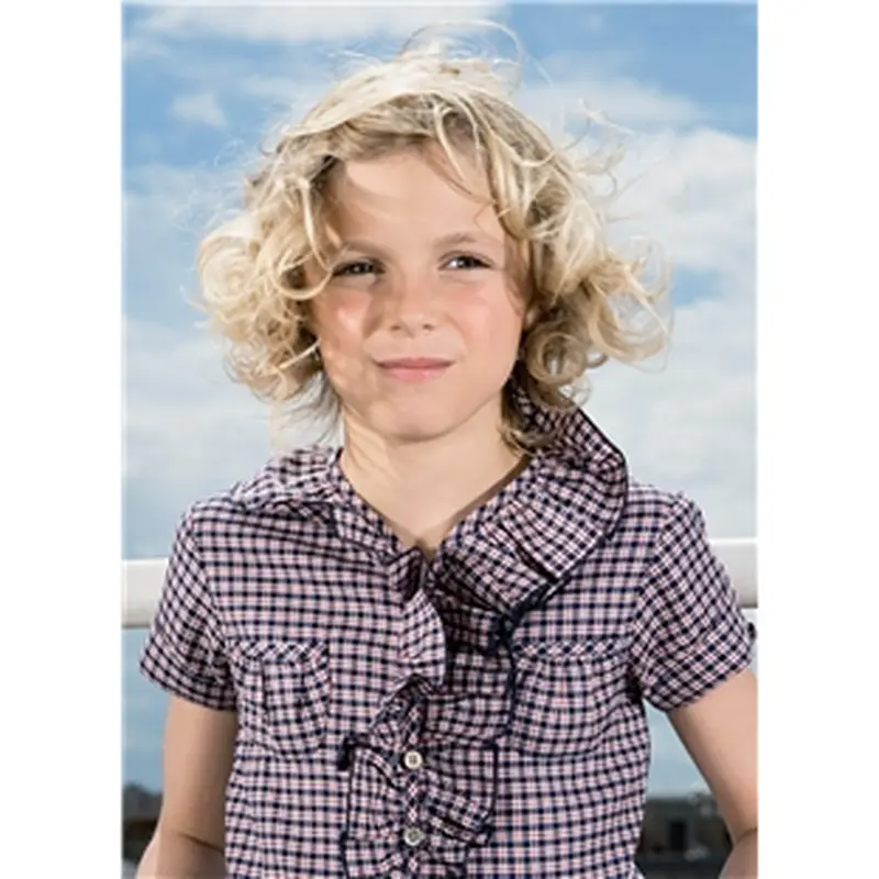 Amazing Blonde Curly Chin Length Kids Wigs
