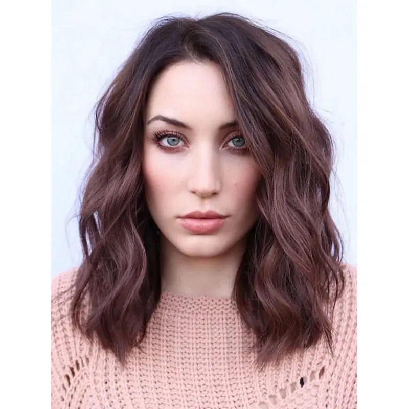 Medium Wigs Monofilament Shoulder Length Wavy 14" Wigs