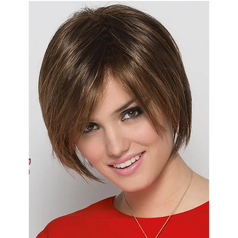Synthetic Brown Monofilament 9" Bob Wigs