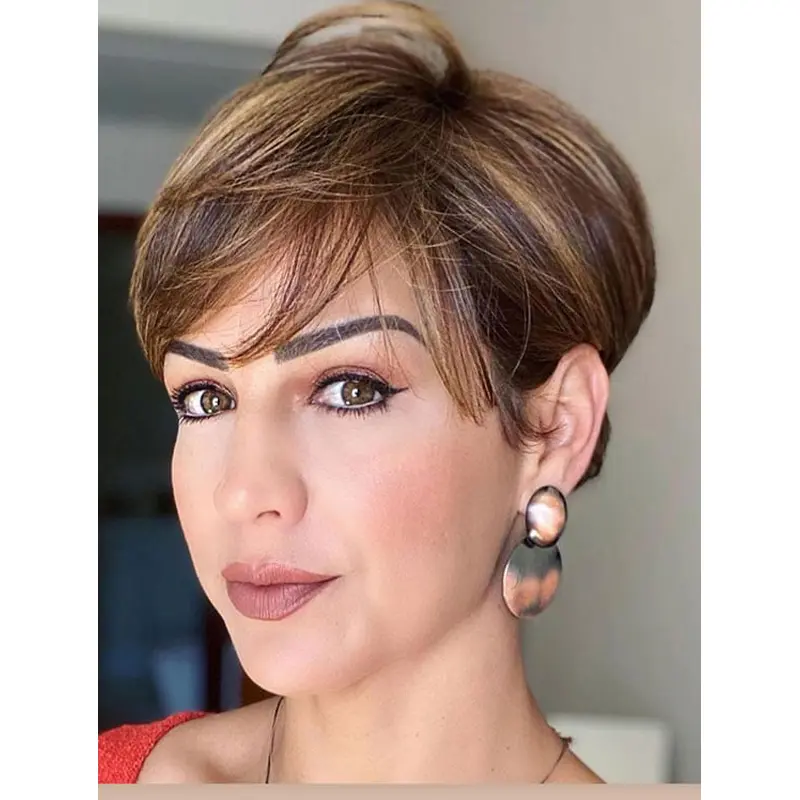 Wigs Short Hair Straight Perfect Wigs Synthetic Lace Front Wigs