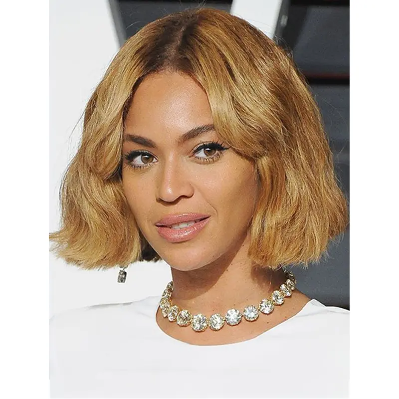 12" Straight Chin Length Lace Front Bobs Blonde Beyonce Wigs