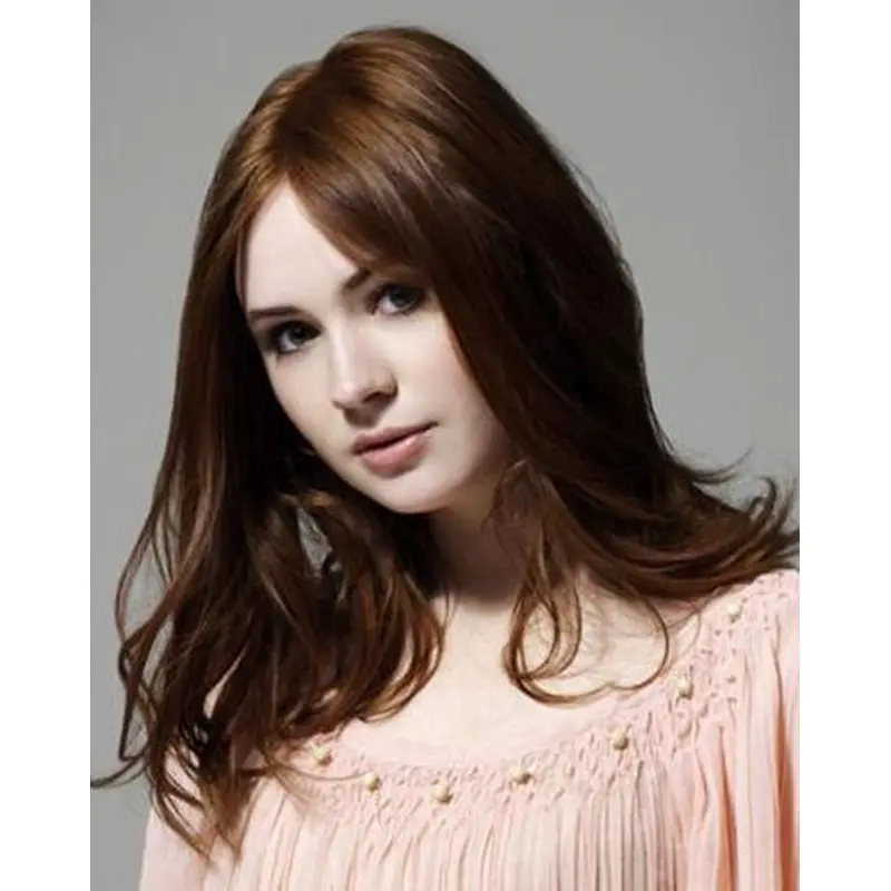 15" Wavy Capless Auburn Layered Karen Gillan Wigs